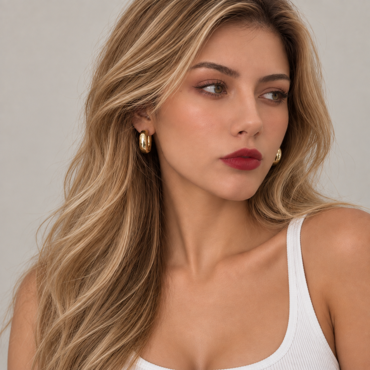 Thick Hoop Earrings